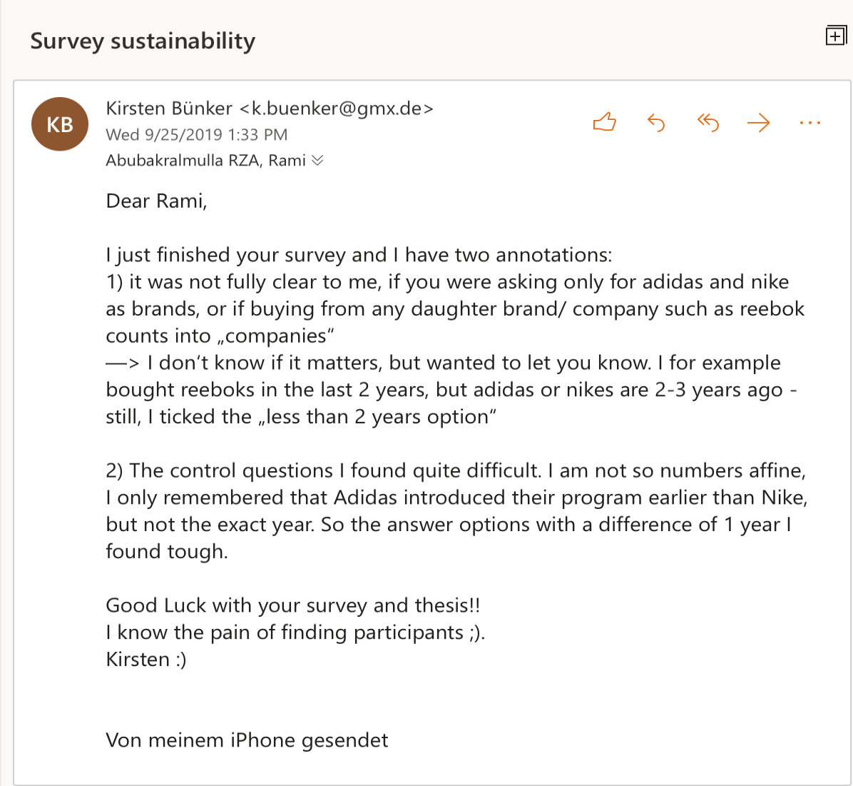 Survey sustainability