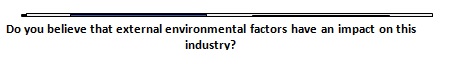 Do you believe that external environmental factors have an impact on this industry?