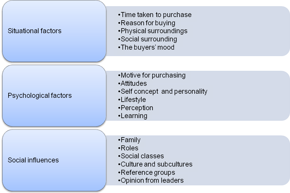 Factors affecting consumer behaviour