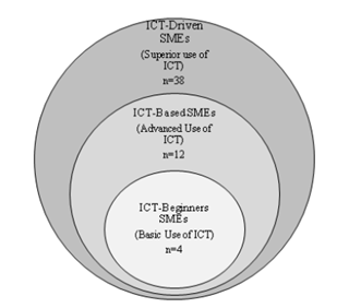 The levels of adoption of ICT
